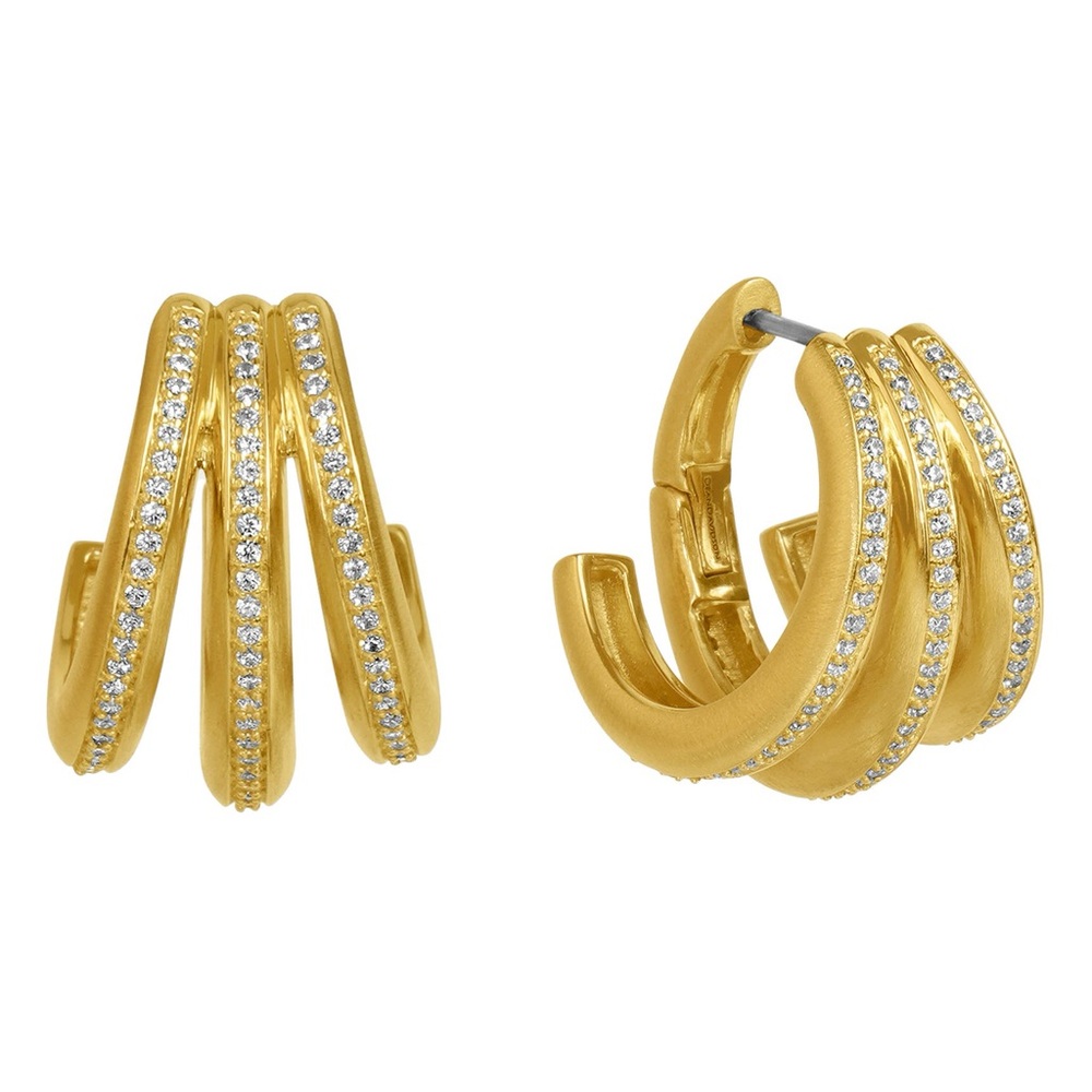 Dean Davidson Dauphine Pavé Hoop Earrings Gold White Topaz